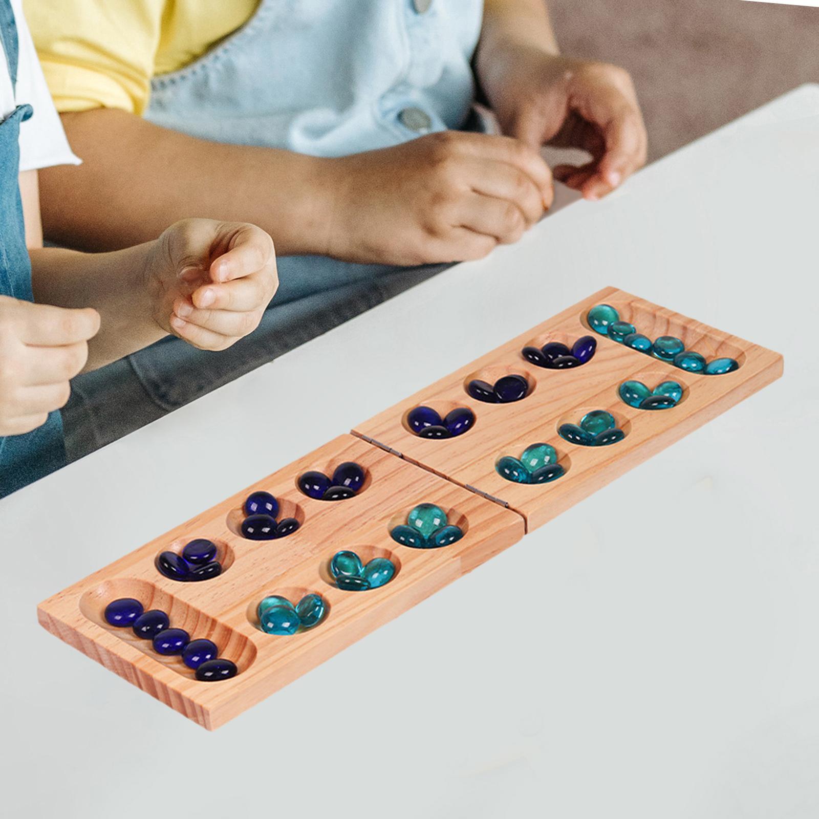 Board Game Jenga - Wood 48 Beads Mancala Board Game,Party