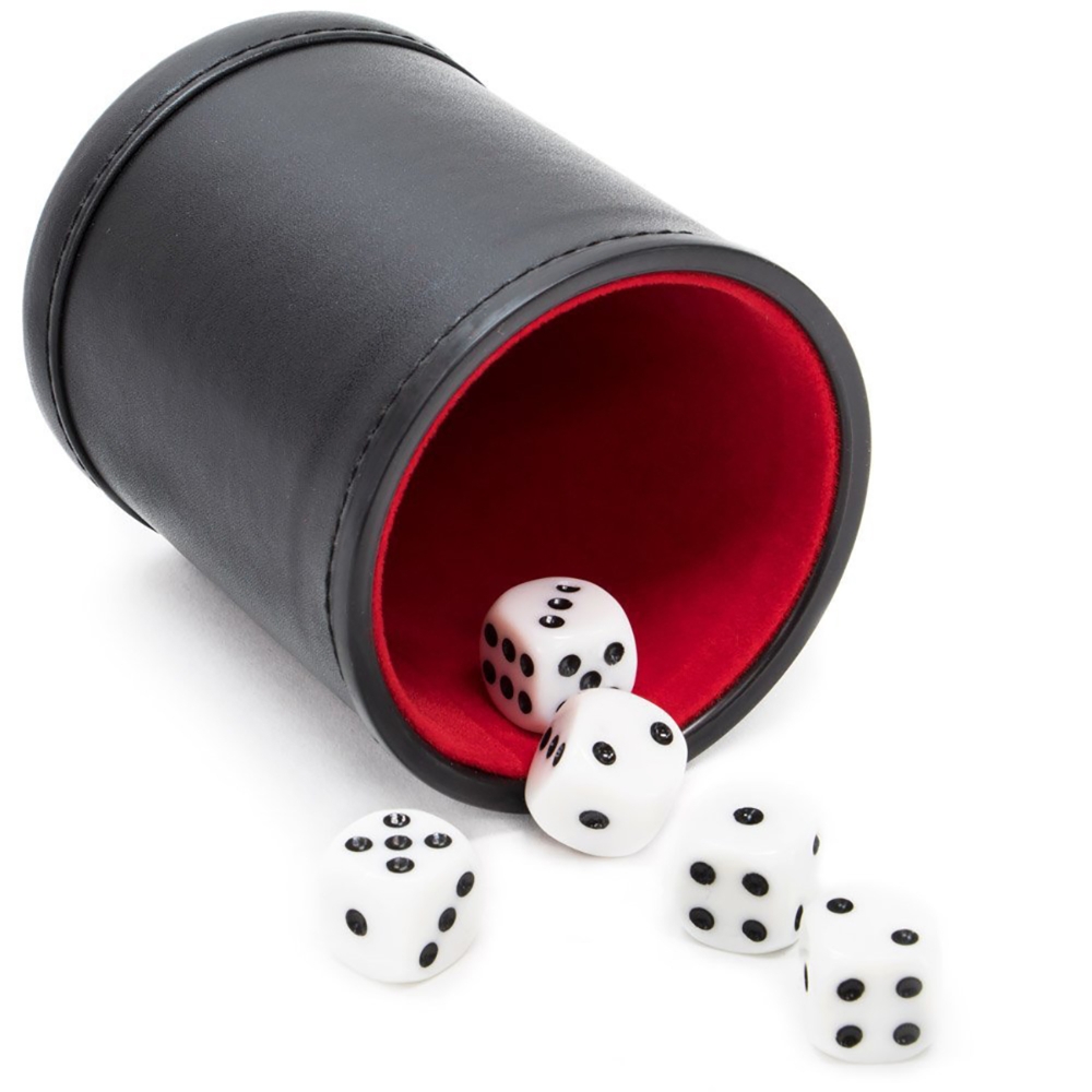 Leather Dice Cup Set with 6 Do - Board Game Yahtzee review and price