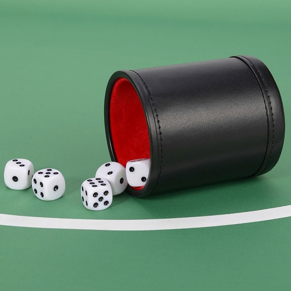 Leather Dice Cup Set with 6 Do - Board Game Yahtzee review and price