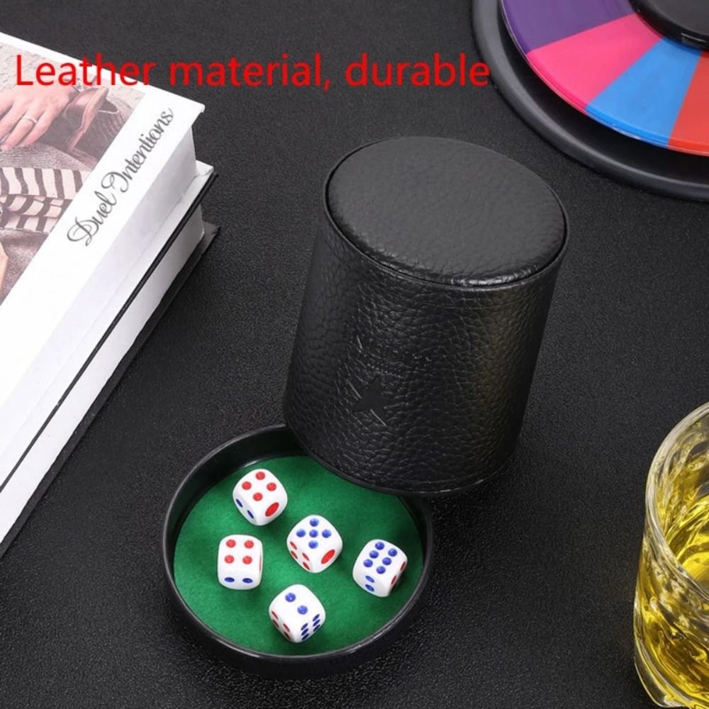 Leather Dice Cup with Lid Gree - Board Game Yahtzee review and price