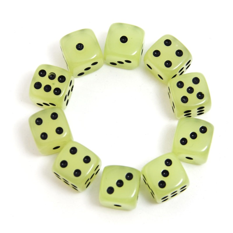 10-Pack  D6 6 Faces Dice Glow  - Board Game Yahtzee review and price