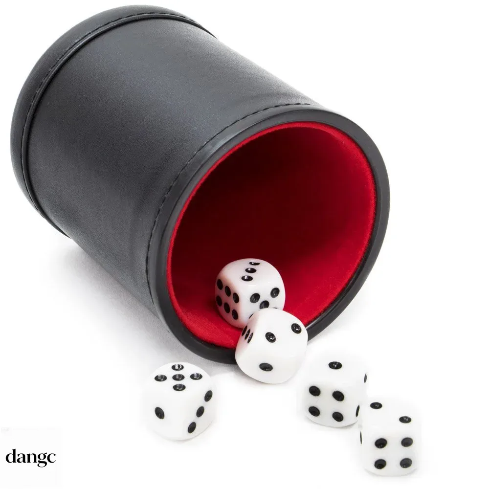 Leather Dice Cup With Lid Gree - Board Game Yahtzee review and price
