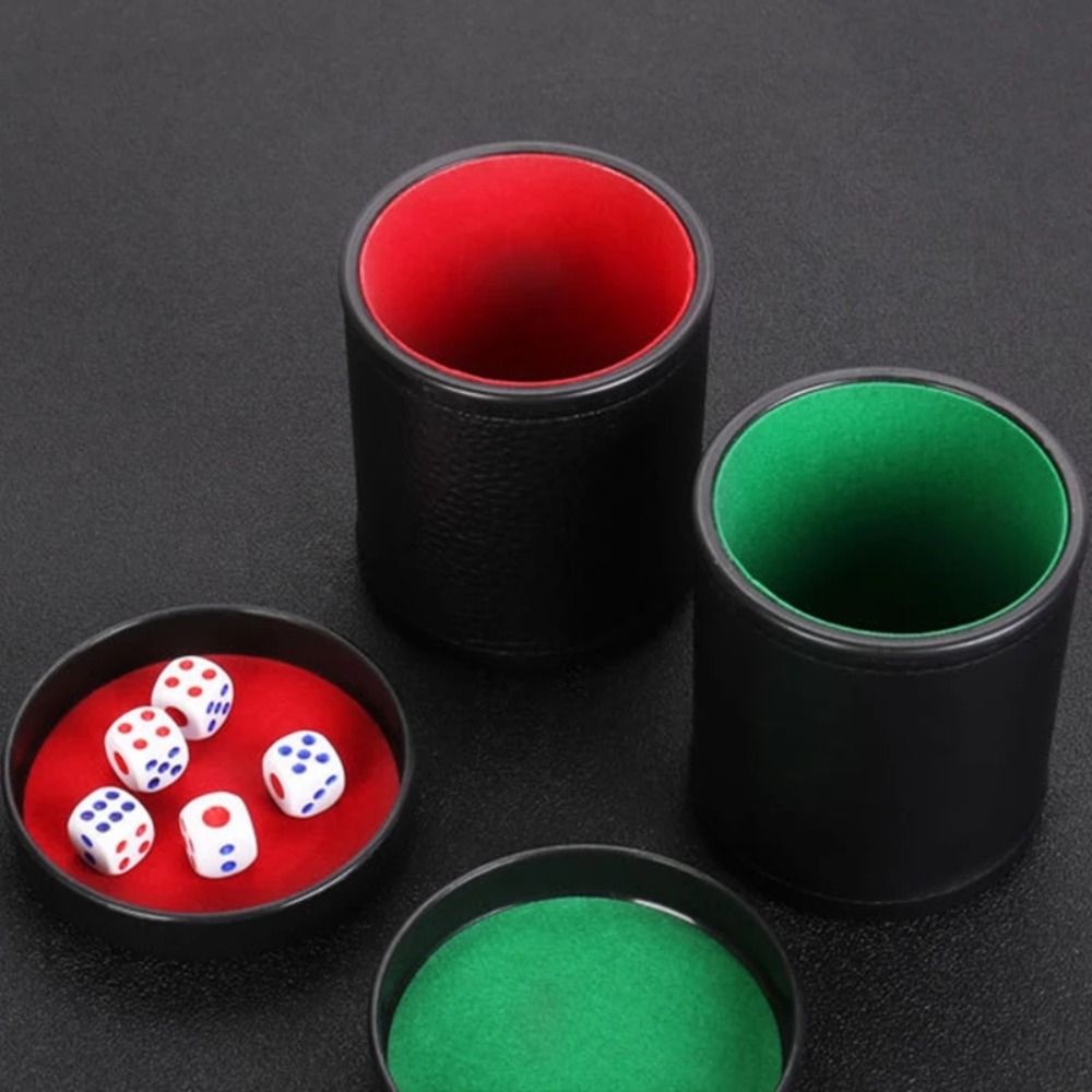 Green Red Leather Dice Cup wit - Board Game Yahtzee review and price