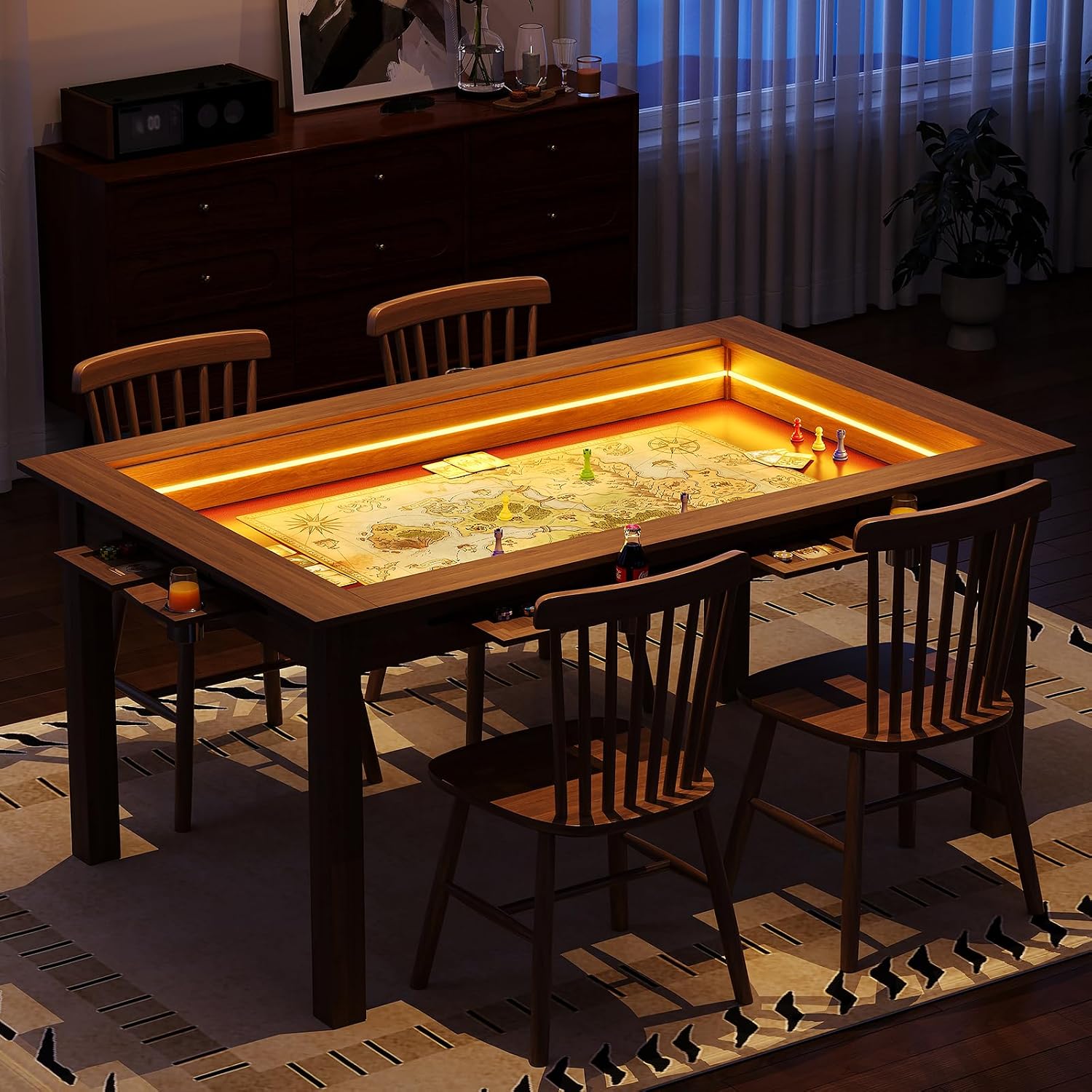 Walnut Board Game Table RGB LE - Board Game Yahtzee review and price