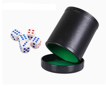 Leather Dice Cup with Lid Gree - Board Game Yahtzee review and price